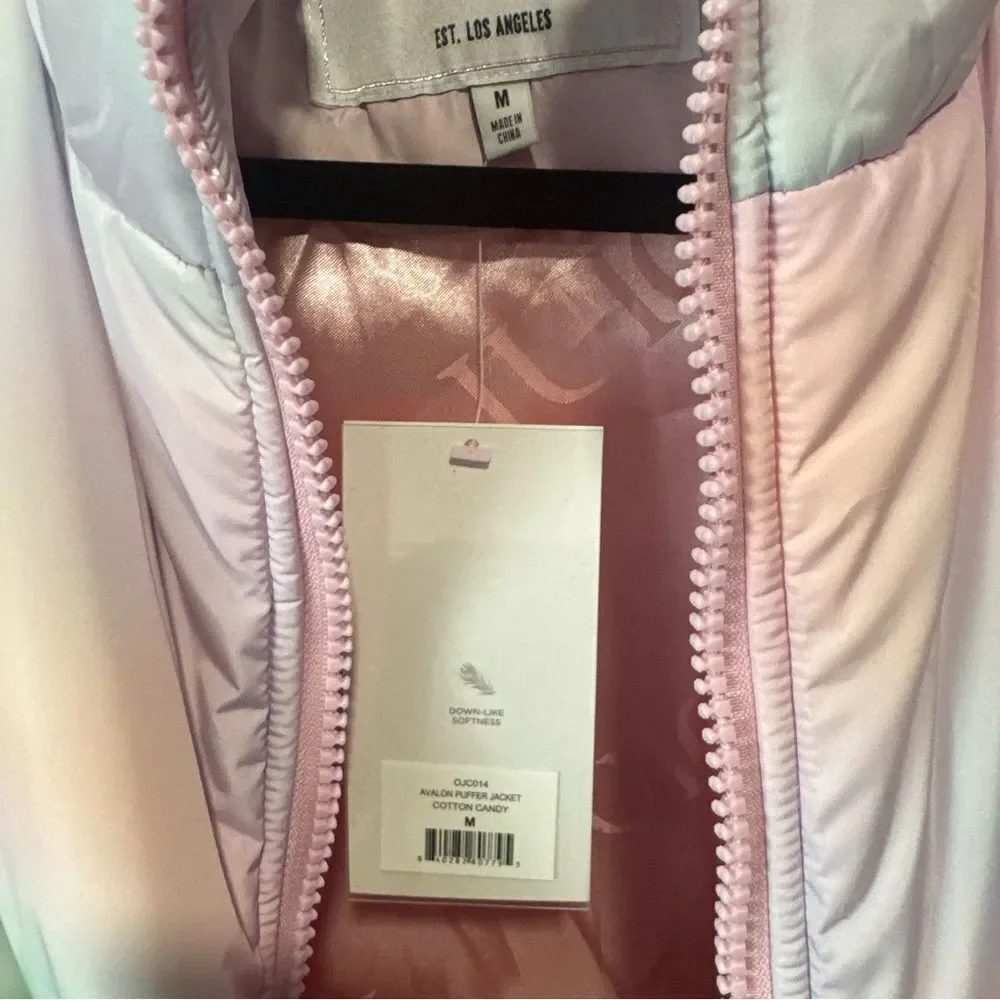 Revolve Juicy Couture Avalon Cotton Candy Tie Dye Pastel Puffer Jacket Size M